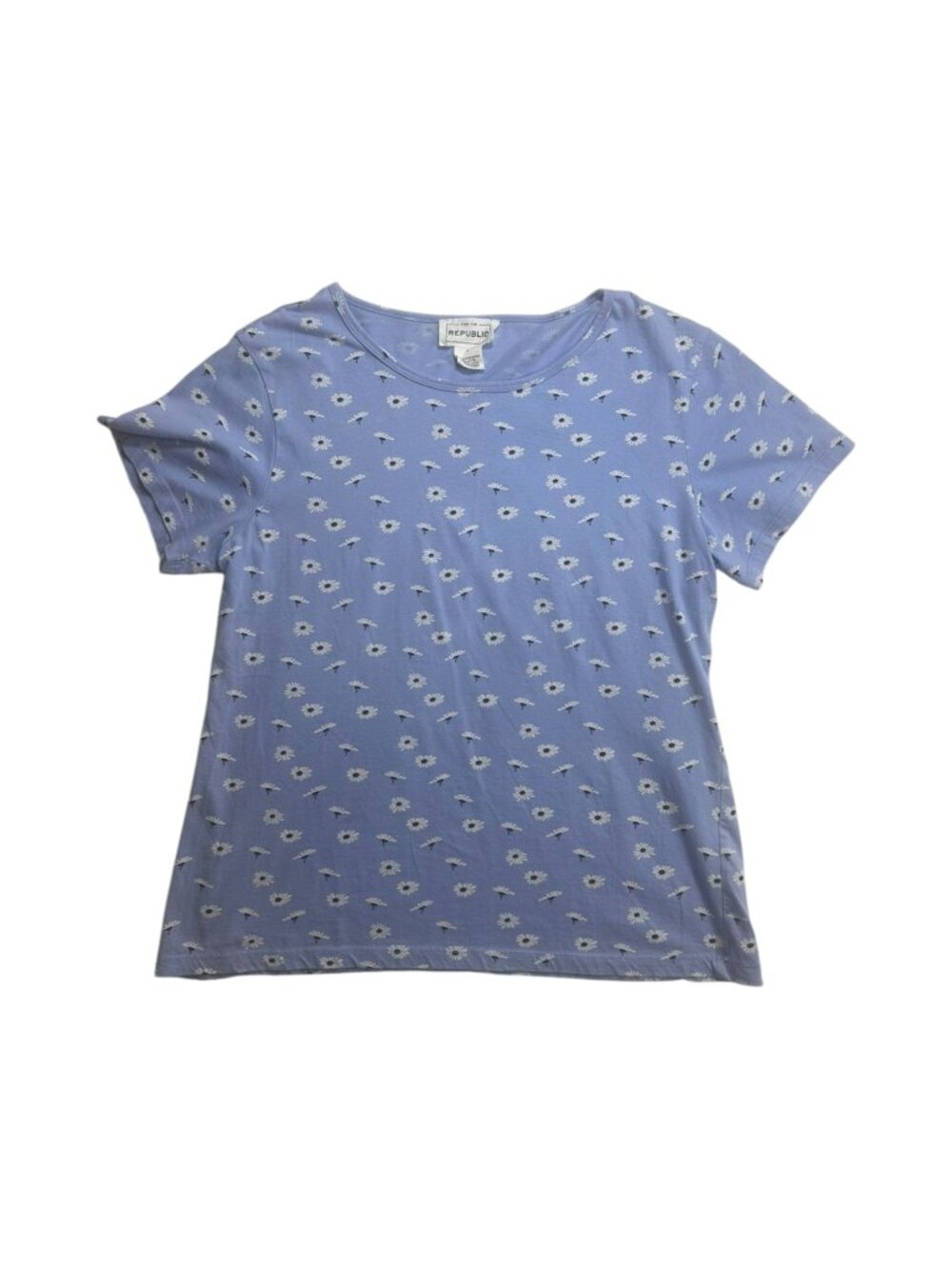 For the Republic Daisy Print Recycled Cotton Tee ~ Size Large